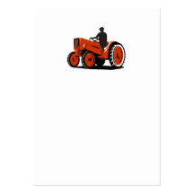 Agriculteur conduisant le tracteur vintage rétro carte de visite