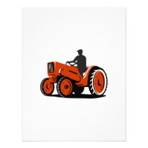 Agriculteur conduisant le tracteur vintage rétro carton d'invitation