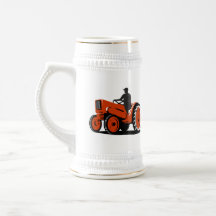 Agriculteur conduisant le tracteur vintage rétro mugs
