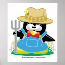 Agriculteur de pingouin affiches