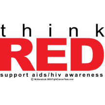 AIDS/HIV pensent le rouge Photo En Relief