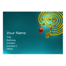 AIGUE-MARINE HYPER de LABYRINTHE, bleu jaune rouge Cartes De Visite Professionnelles