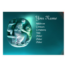 Aigue-marine lumineuse de vert bleu de MONOGRAMME  Cartes De Visite Personnelles