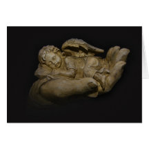 Ailes d'ange de bébé dormant à disposition carte