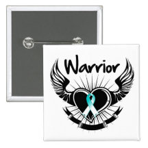 Ailes de combattant de guerrier de cancer du col d badge