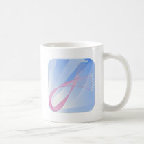 Ailes de ruban de rose d'espoir tasses