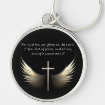 Ailes de Saint-Esprit avec le vers de croix et d'é Porte-clef