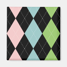 Aimant à motifs de losanges en pastel