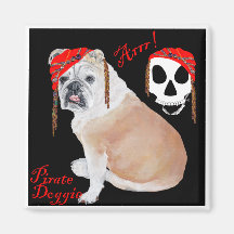 Aimant anglais de pirate de bouledogue