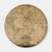 Aimant antique de série de carte du monde