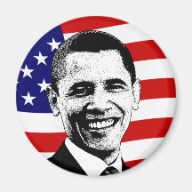 Aimant blanc d'Obama et bleu rouge de drapeau amér