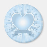 Aimant bleu-clair de conception de coeur