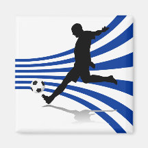 Aimant bleu et blanc de footballeur