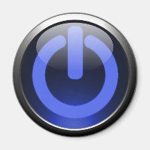 Aimant bleu-foncé de bouton de puissance