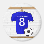 Aimant (bleu) personnalisable de chemise du footba