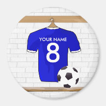 Aimant (bleu) personnalisable de chemise du footba