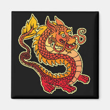 Aimant chinois rouge de dragon