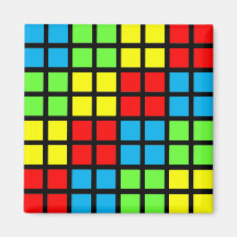 Aimant coloré lumineux d'illusion optique (carré)