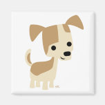 Aimant curieux de bande dessinée de petit chien