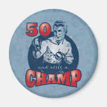 Aimant d'anniversaire de champion de boxe cinquant