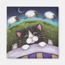 Aimant d'art de chat et de souris d'imaginaire