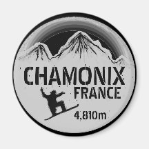 Aimant d'art de surf des neiges de noir de Chamoni