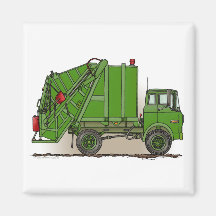 Aimant de carré de vert de camion à ordures