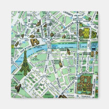 Aimant de carte de Paris