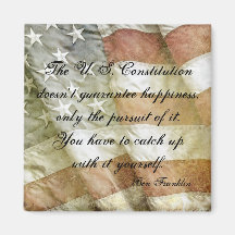 Aimant de citation de bonheur de Ben Franklin