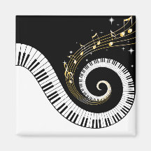 Aimant de clés de piano et de notes de musique d'o