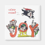 Aimant de joie de chatons de bande dessinée