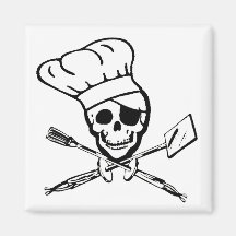 Aimant de jolly roger de pirate de barbecue