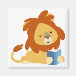 Aimant de lion de bande dessinée de lecture magnets