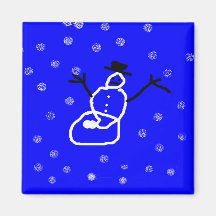 Aimant de Noël de vacances de bonhomme de neige - 
