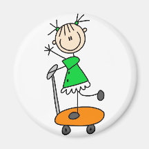 Aimant de patinage de fille de bâton