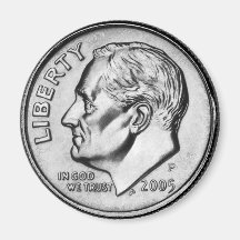 Aimant de pièce de monnaie de dixième de dollar de