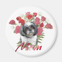 Aimant de roses de Shih Tzu