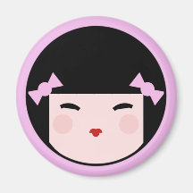 Aimant de visage de poupée de Kokeshi