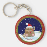 Aimant des textes de Joyeux Noël avec le chat de P Porte-clefs