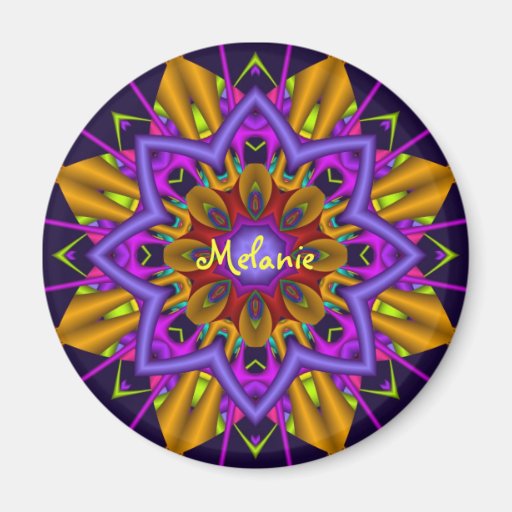 Aimant d'étoile de mandala avec le nom