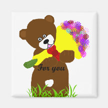 Aimant d'ours de la livraison de fleur