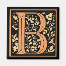 Aimant du ` B floral vintage de monogramme' -