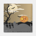 Aimant éffrayant de scène de citrouille de Hallowe
