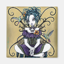 Aimant féerique d'art de colibri gothique de "Lill