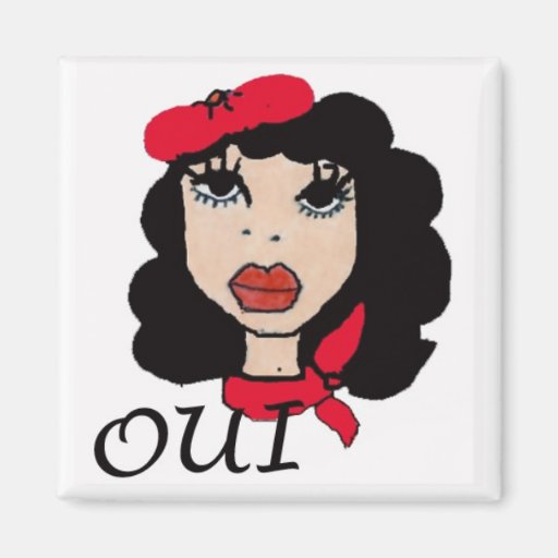 Aimant français de fille de bande dessinée