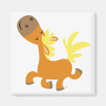 Aimant heureux de poney de bande dessinée magnets