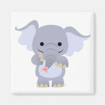 Aimant heureux d'éléphant de bande dessinée magnets