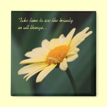 Aimant inspiré de citation de fleur de marguerite magnets