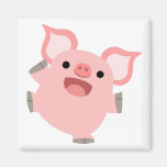 Aimant joyeux de porc de bande dessinée magnets