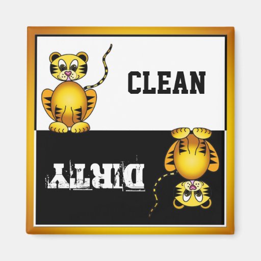 Aimant mignon de lave-vaisselle de grand chat